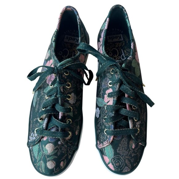 Rifle Paper Co. by Keds Shoes - Rifle Paper Co. by Keds Green Floral Print Fashion Sneakers Women's Size 7
